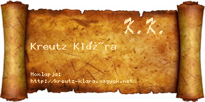 Kreutz Klára névjegykártya