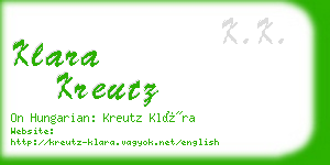 klara kreutz business card